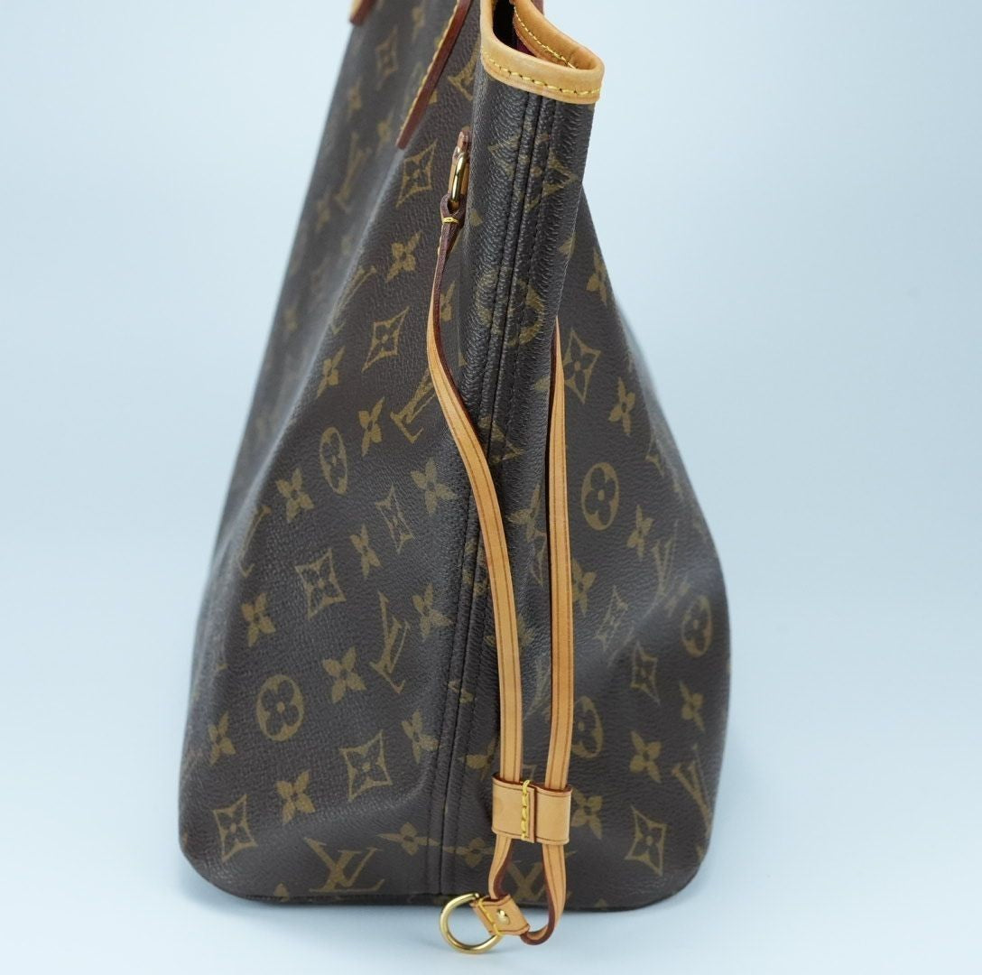 LOUIS VUITTON Monogram Neverfull MM Pivoine Tote Bag with Pouch M41178