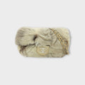 CHANEL Fur and Chain Shoulder Bag, Ivory with Silver Hardware 2007
