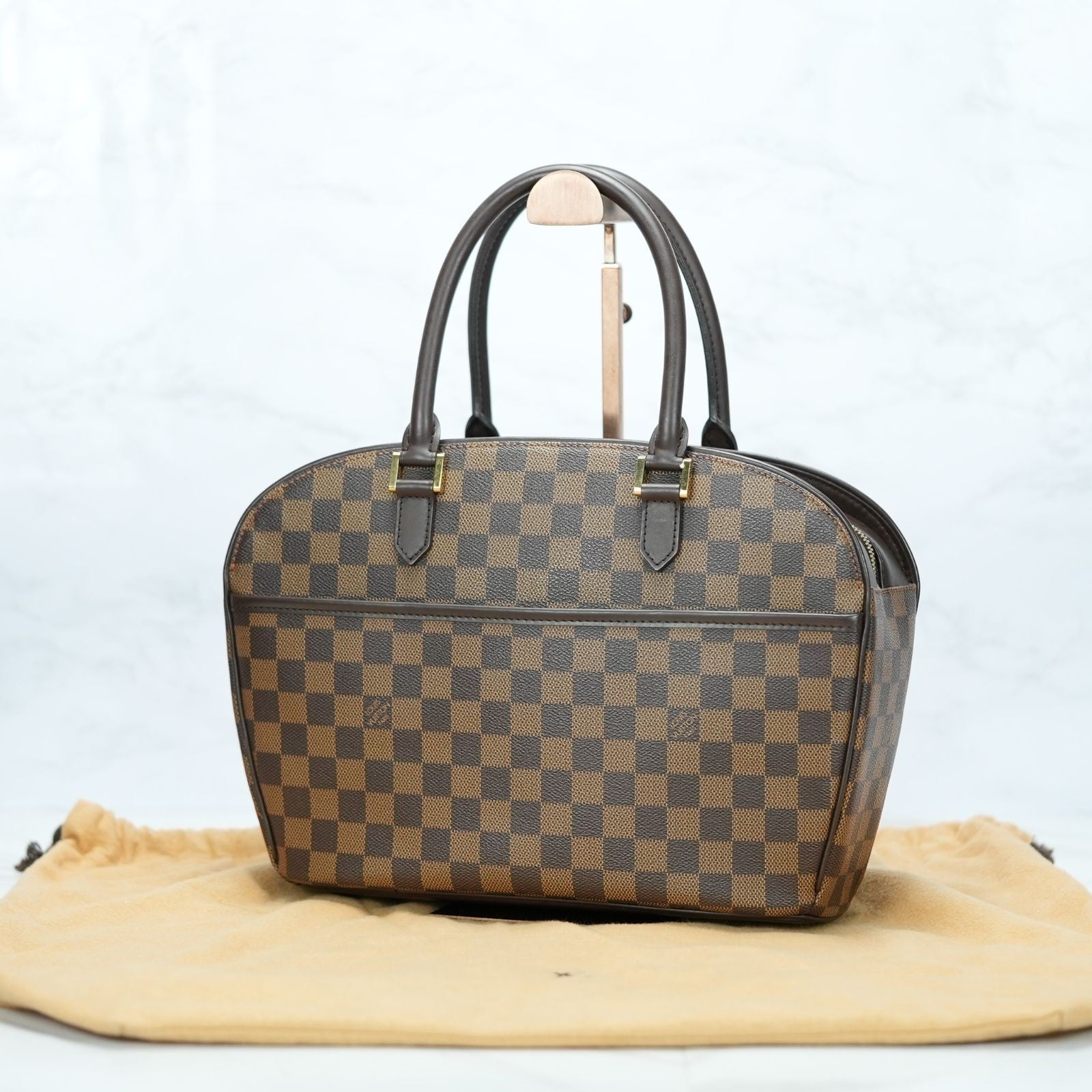 LOUIS VUITTON Damier Saria Horizontal N51282 Handbag Brown Shoulder Bag