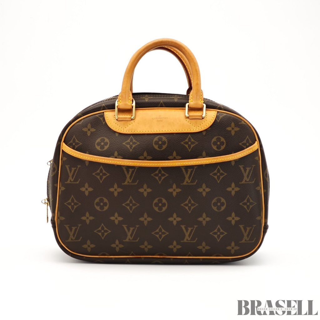 Louis Vuitton Trouville Monogram Handbag M42228 Tote Bag Brown PVC Leather Women