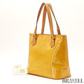 Louis Vuitton Vernis Houston M91340 Tote Bag Patent Leather Large Capacity Gold