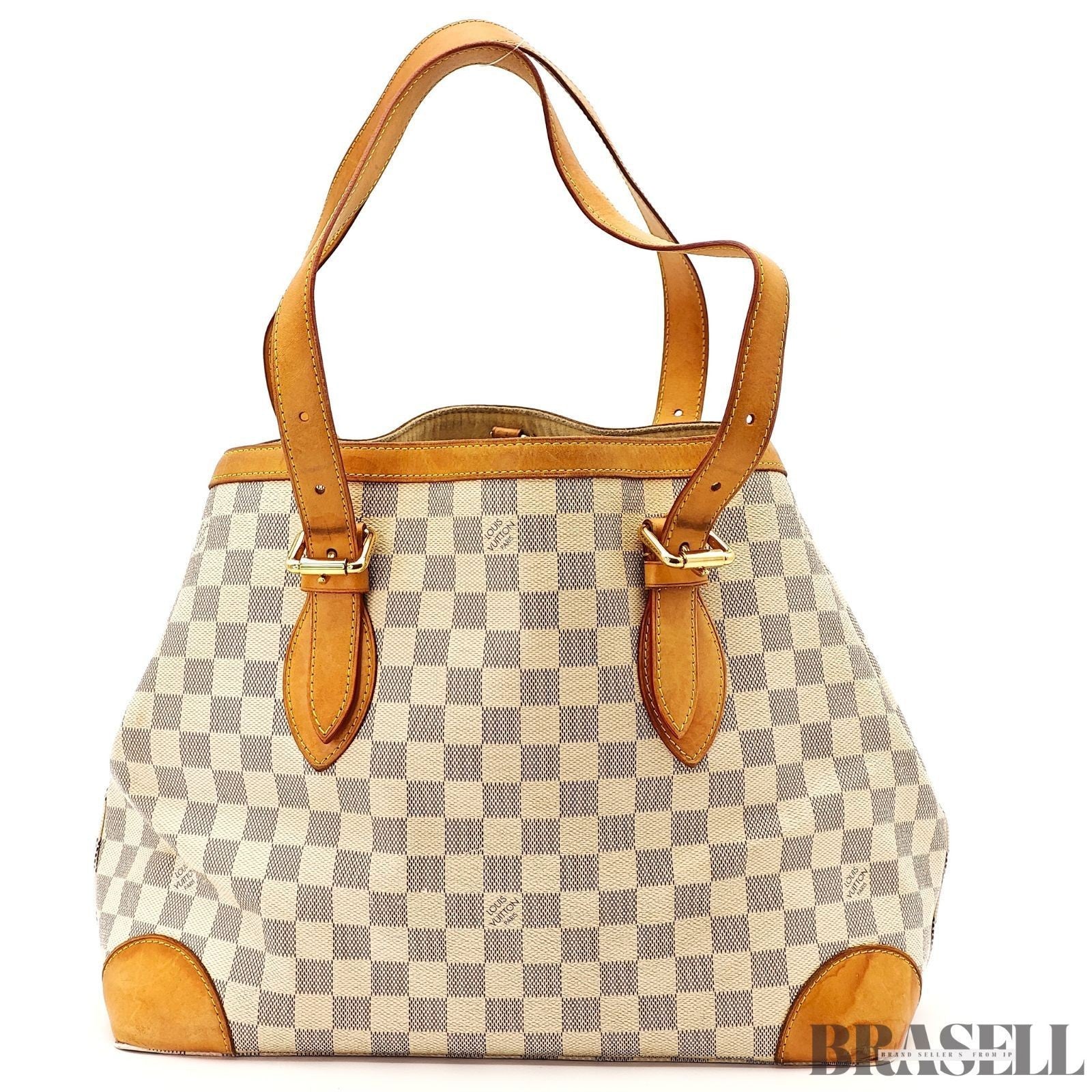 Louis Vuitton Damier Azur Hampstead MM N51206 Tote Bag Large White Brown