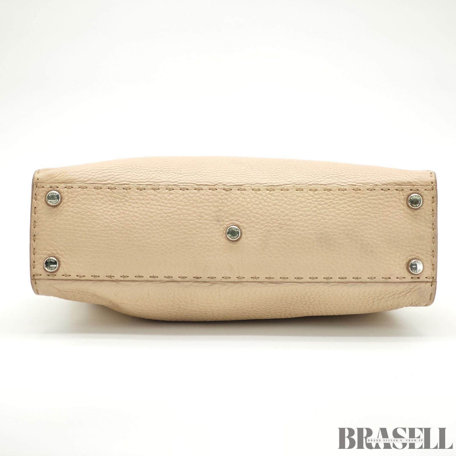 Fendi Regular Peekaboo Selleria 8BN226 Handbag Shoulder Bag 2Way Beige