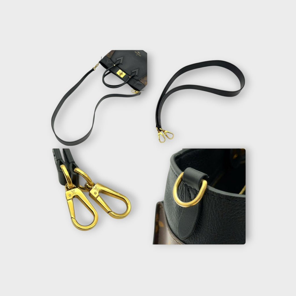 Louis Vuitton On My Side PM M57728 2Way Handbag Monogram Noir Leather PVC 【A】
