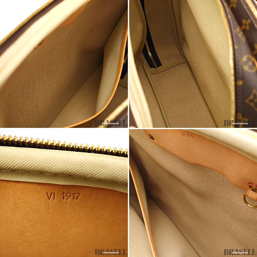 Louis Vuitton Alize 24 Heures Monogram M41399 2way Handbag Shoulder Bag Brown