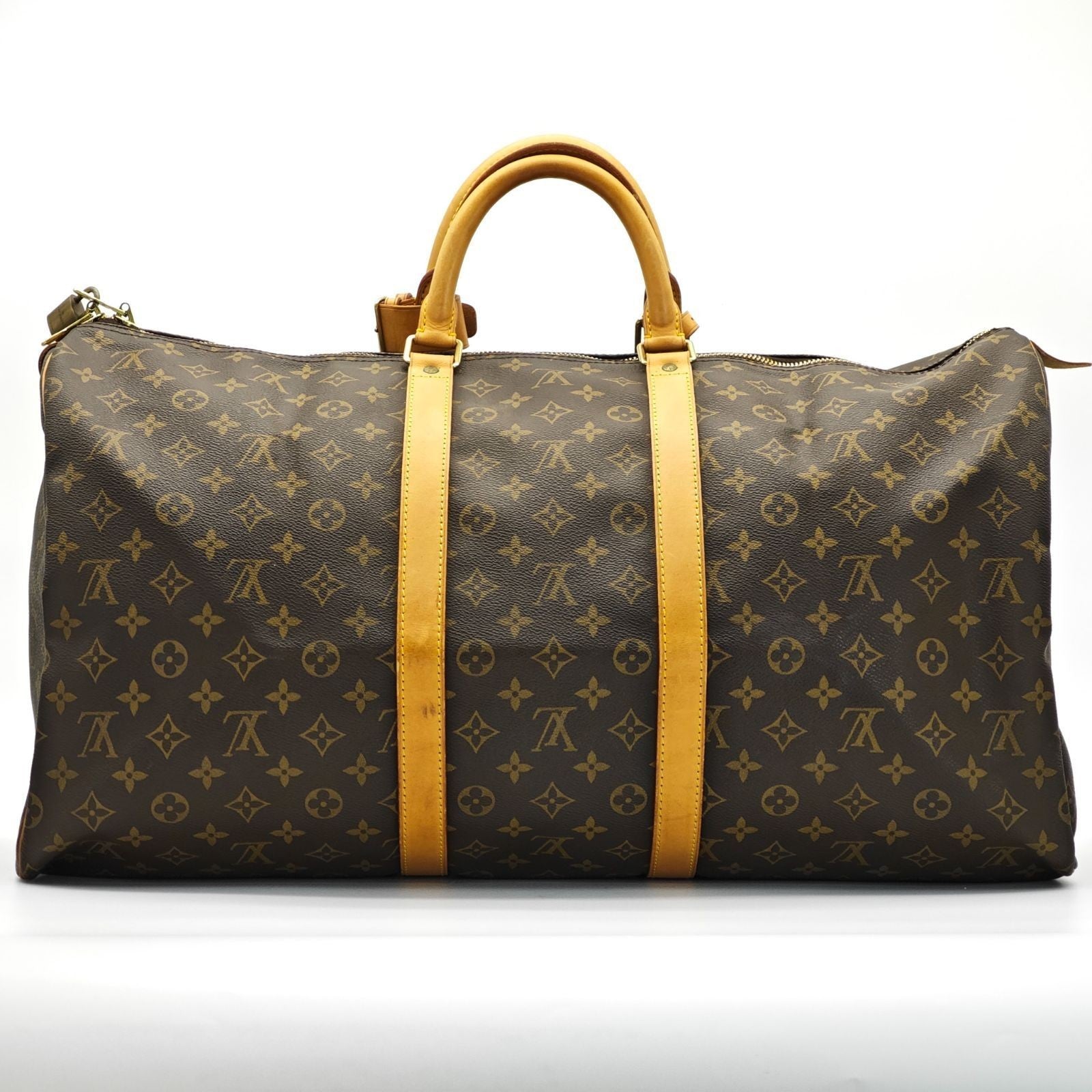 LOUIS VUITTON Keepall 55 M41424 Monogram Travel Boston Bag Brown Unisex