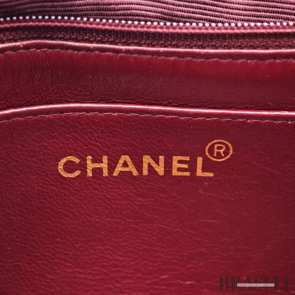 CHANEL Diana 25 Lambskin Flap Bag Black Quilted Shoulder Bag Women's