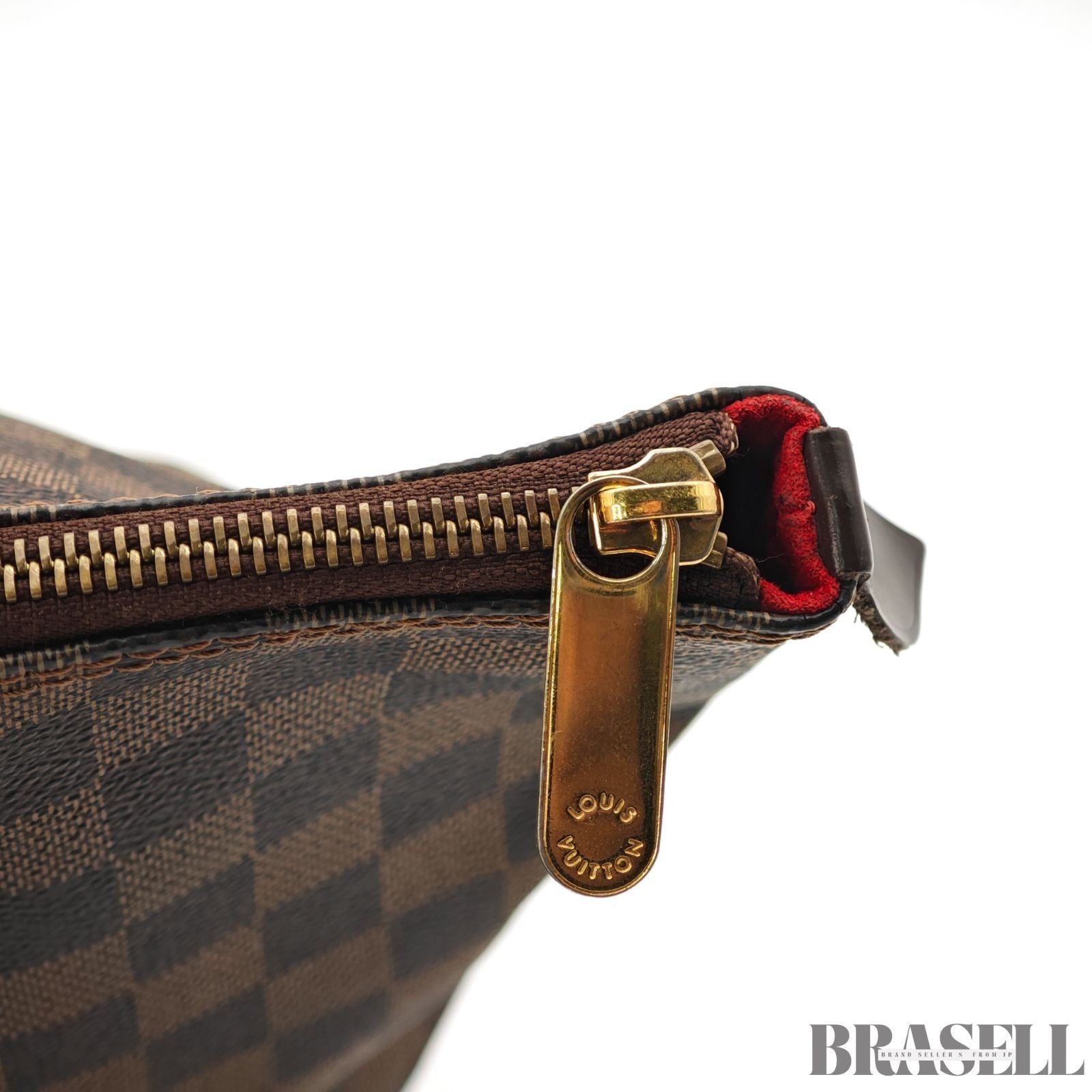 LOUIS VUITTON Saleya PM Tote Bag Handbag N51183 Brown Damier Canvas Leather