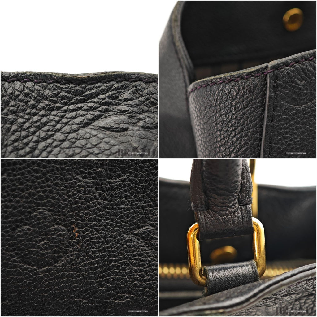 Louis Vuitton Empreinte Montaigne MM M41048 2Way Handbag Shoulder Bag Black