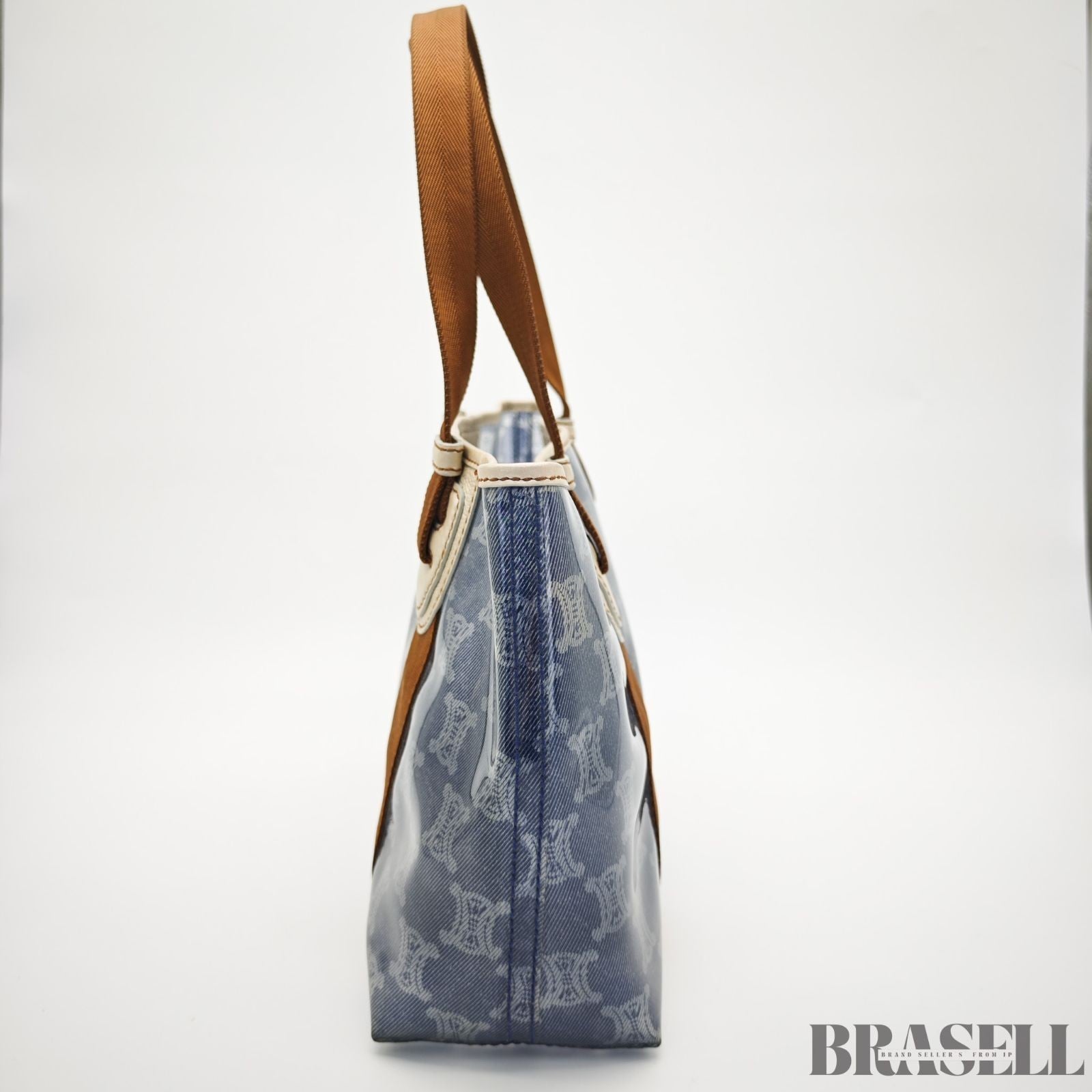 CELINE Macadam Tote Bag with Pouch Blue Women’s