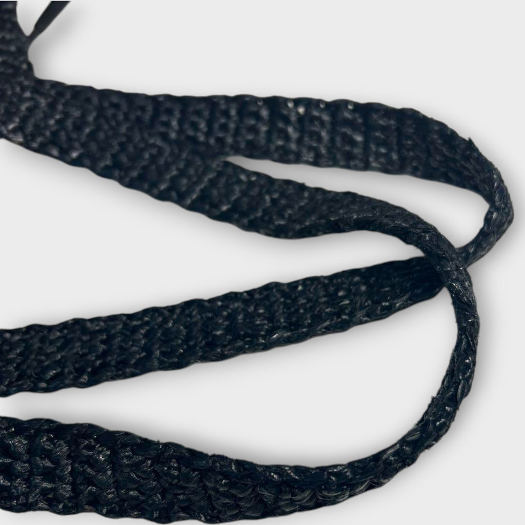 PRADA Logo Crochet Black Tote Bag