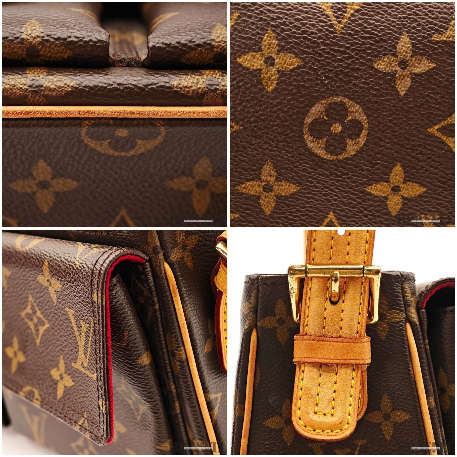 Louis Vuitton Vivacite MM M51164 Bag Handbag Monogram Brown With Box Dust Bag