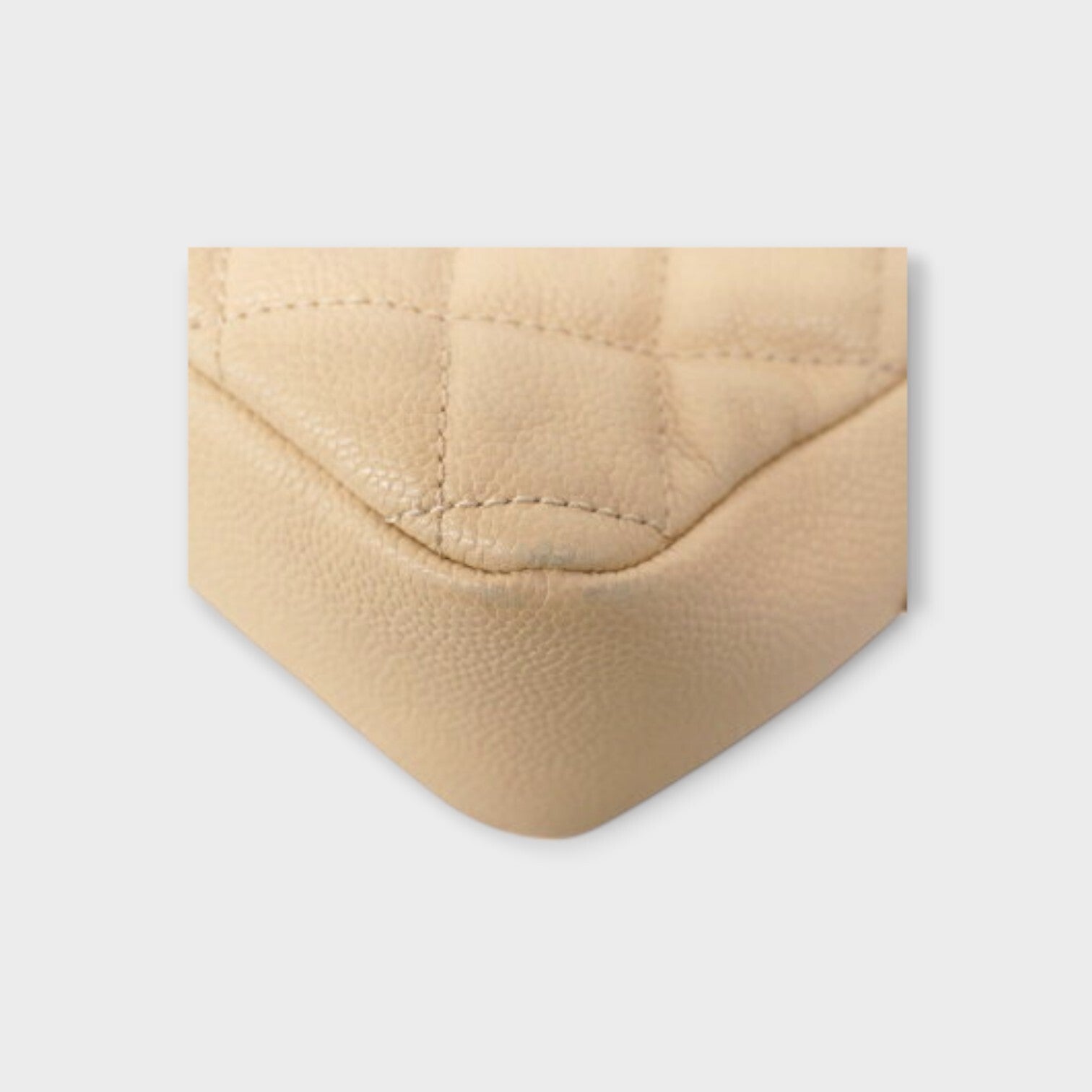 CHANEL Matelassé W Flap  beige Caviar skin women's shoulder bag