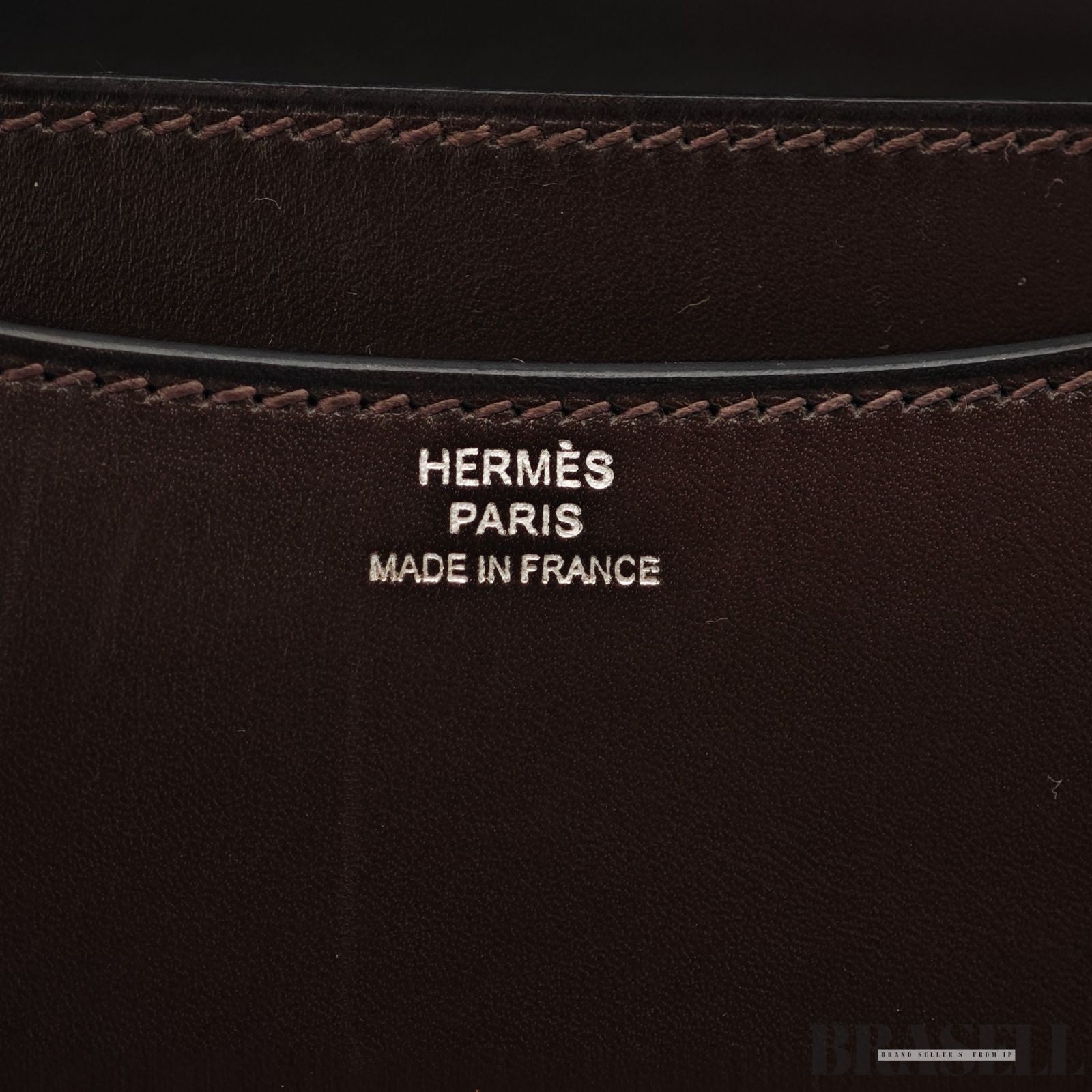 HERMES Constance 3 Mini Shoulder Bag Vos Swift Chocolate Silver Hardware