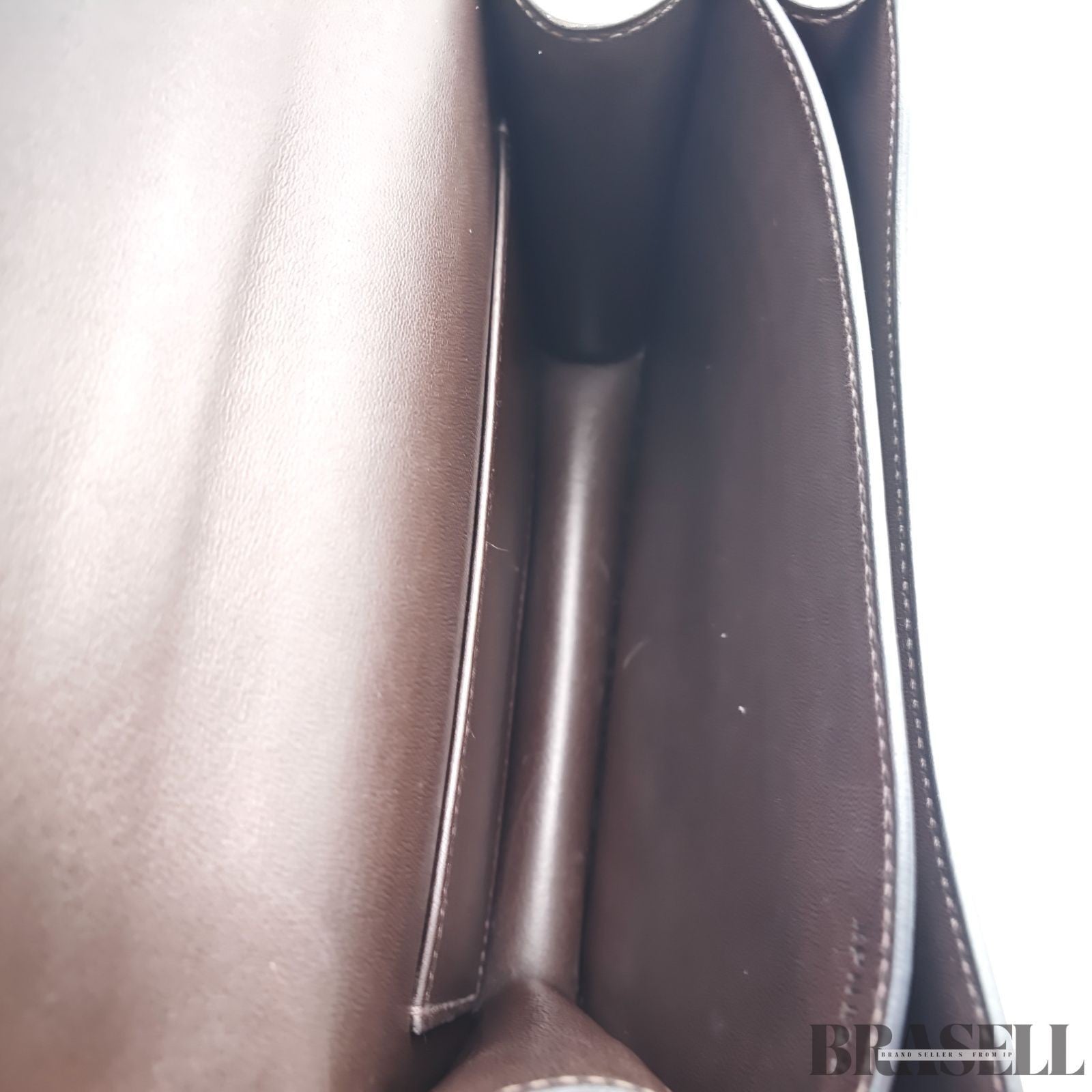 HERMES Constance 3 Mini Shoulder Bag Vos Swift Chocolate Silver Hardware