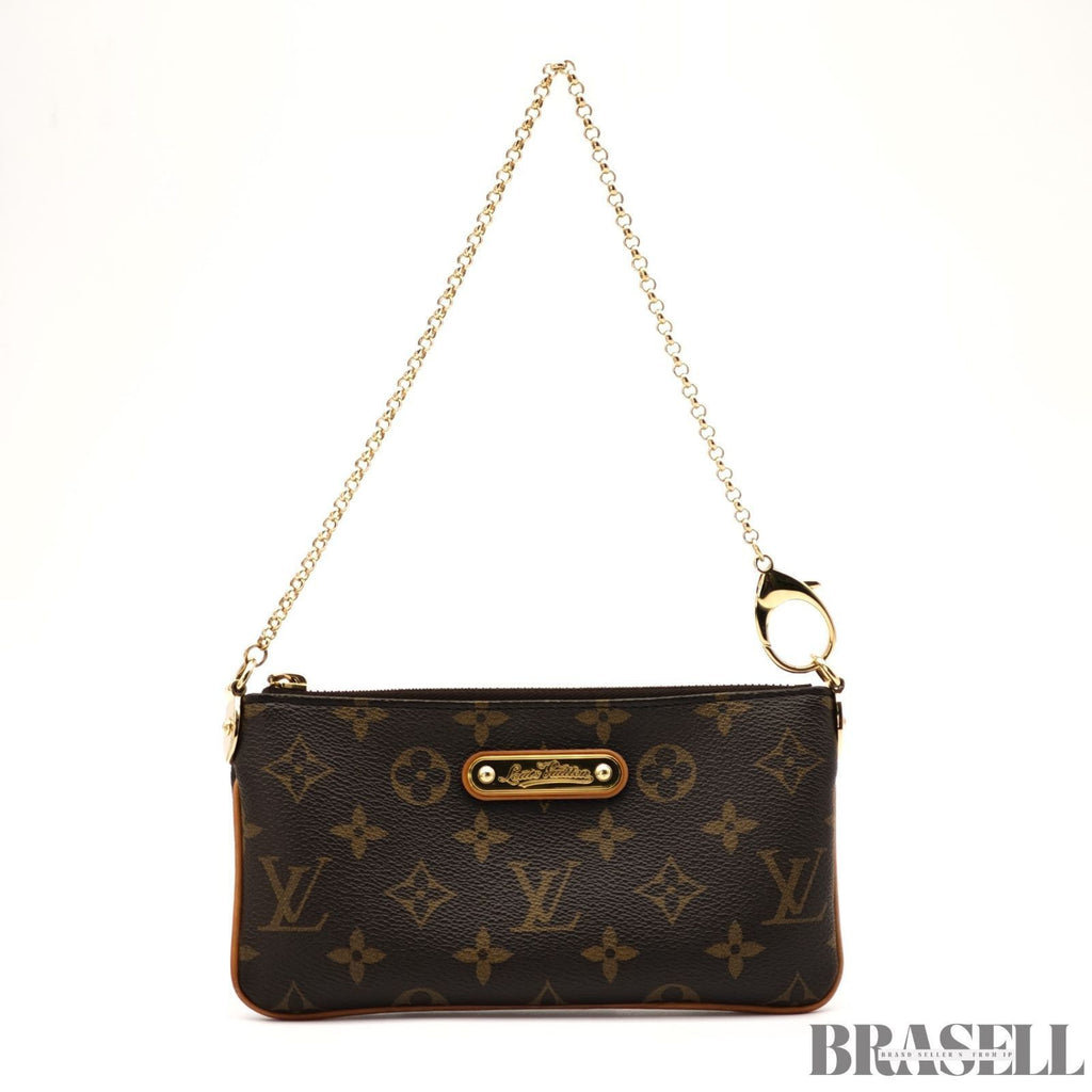 LOUIS VUITTON Pochette Mila MM M60094 Shoulder Bag Compact Brown Monogram Canvas