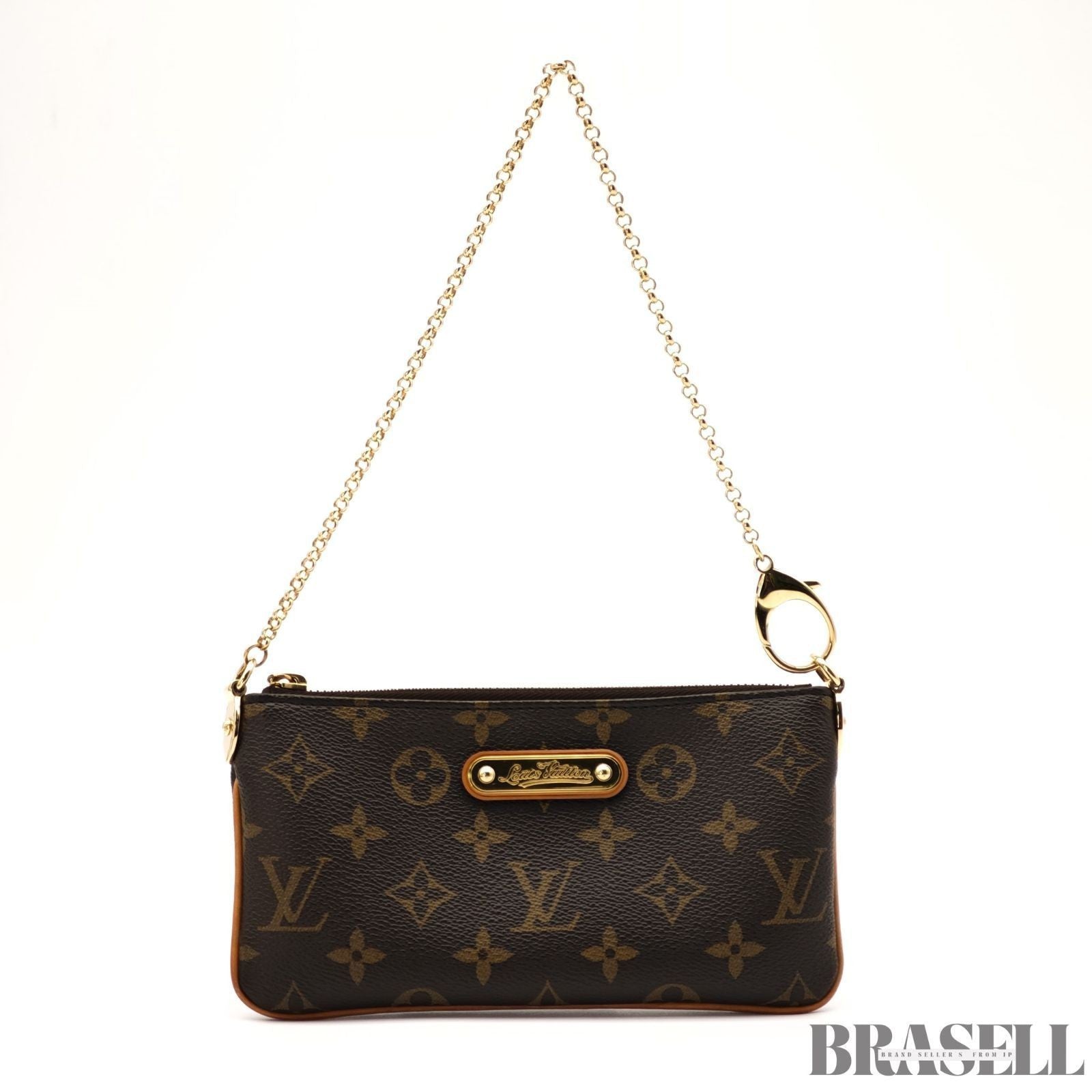 LOUIS VUITTON Pochette Mila MM M60094 Shoulder Bag Compact Brown Monogram Canvas