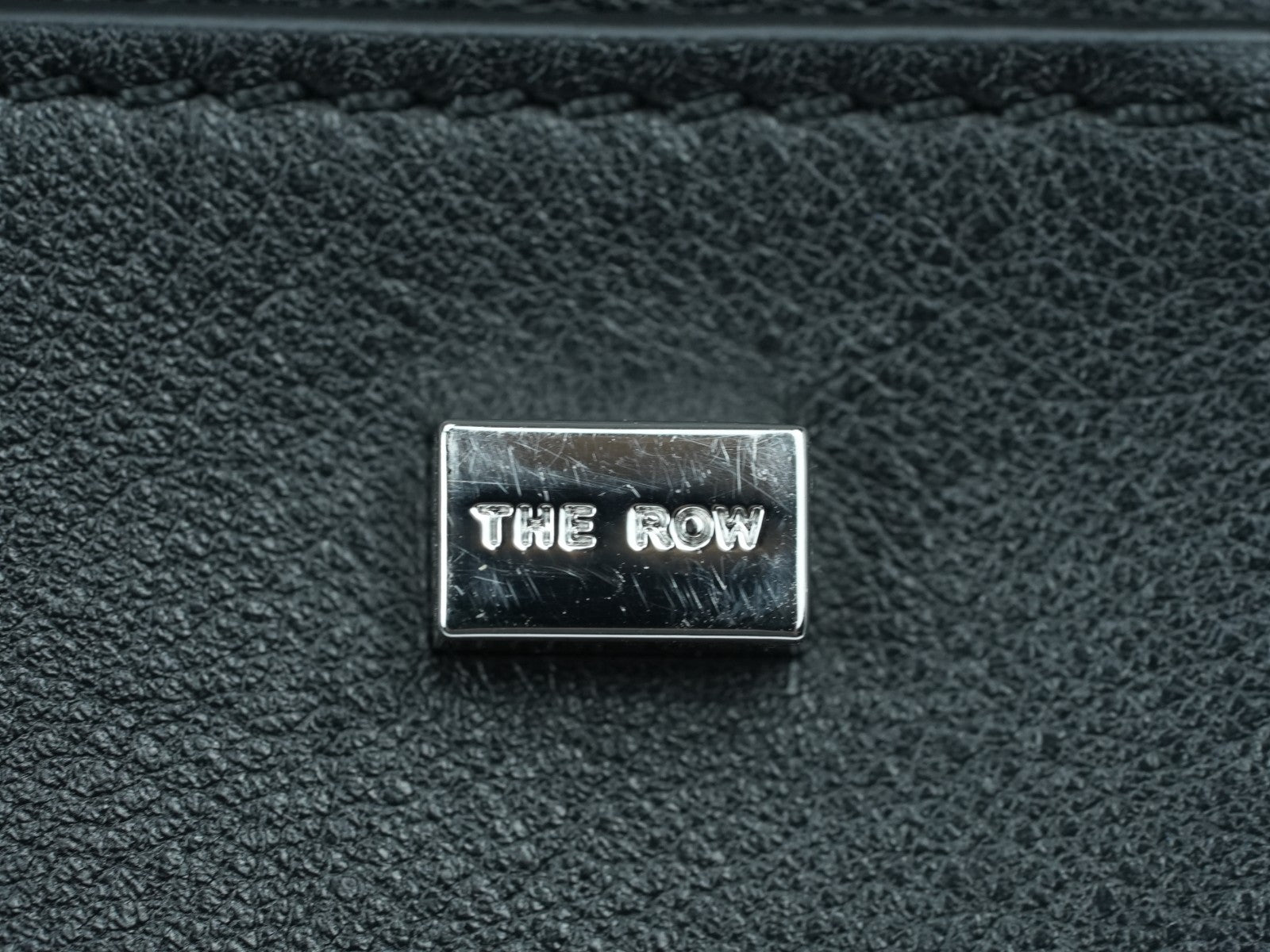 The Row Soft Margaux 15 Bag in Black saddle leather