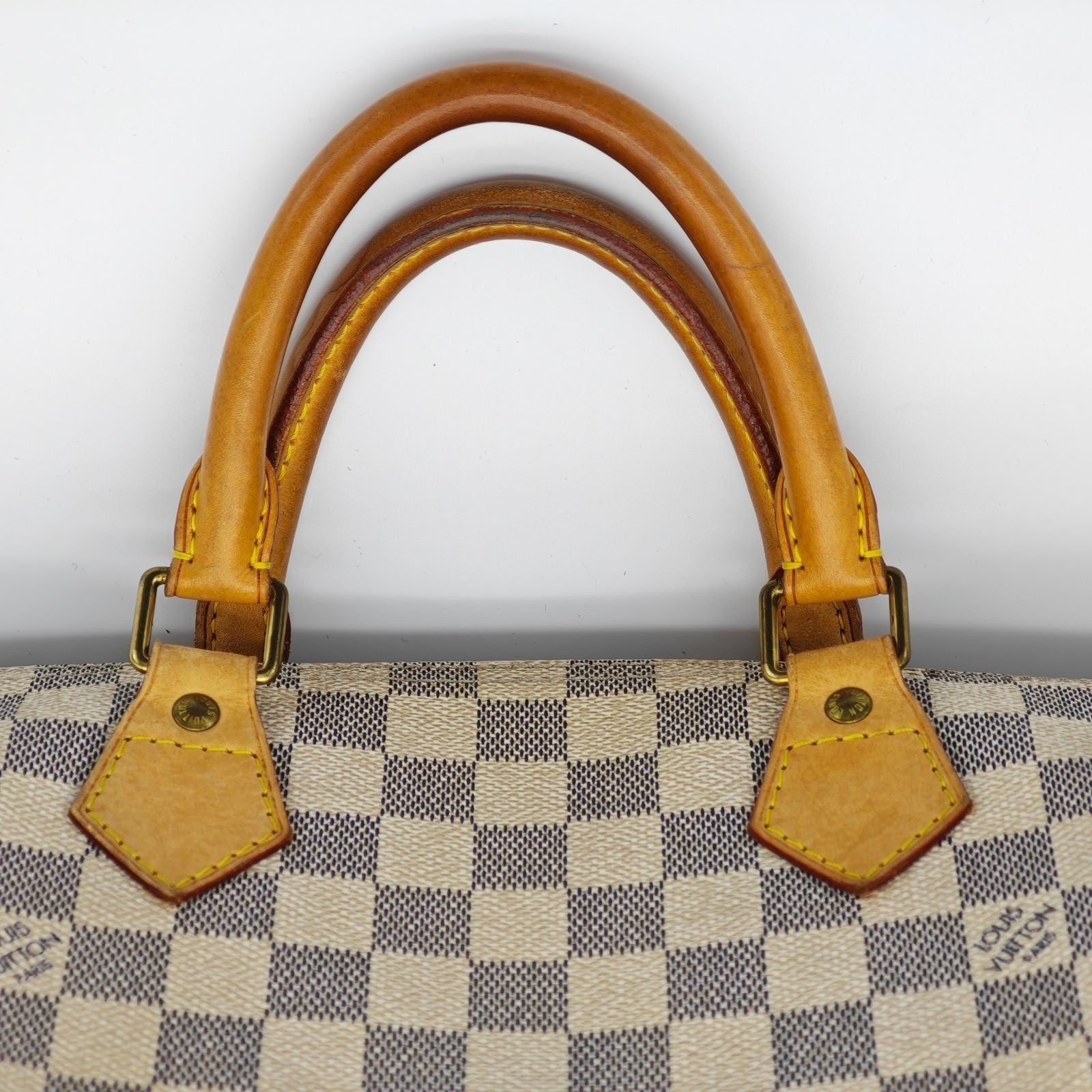 LOUIS VUITTON Damier Azur Speedy N41533 Boston Bag Large Capacity White