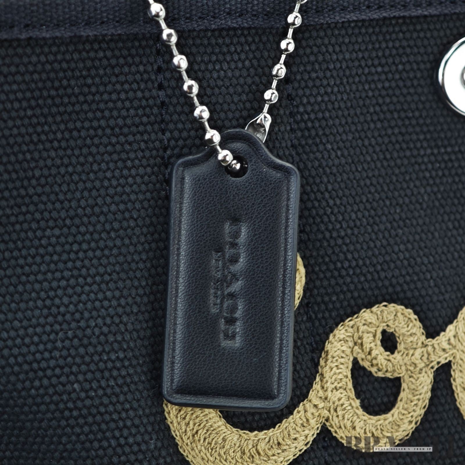 COACH Cargo Tote Bag Embroidered Black for Men and Women