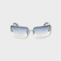 CHANEL 4092-B Blue Gradient Sunglasses Coco Mark 62□15-120 Rhinestone 【A】