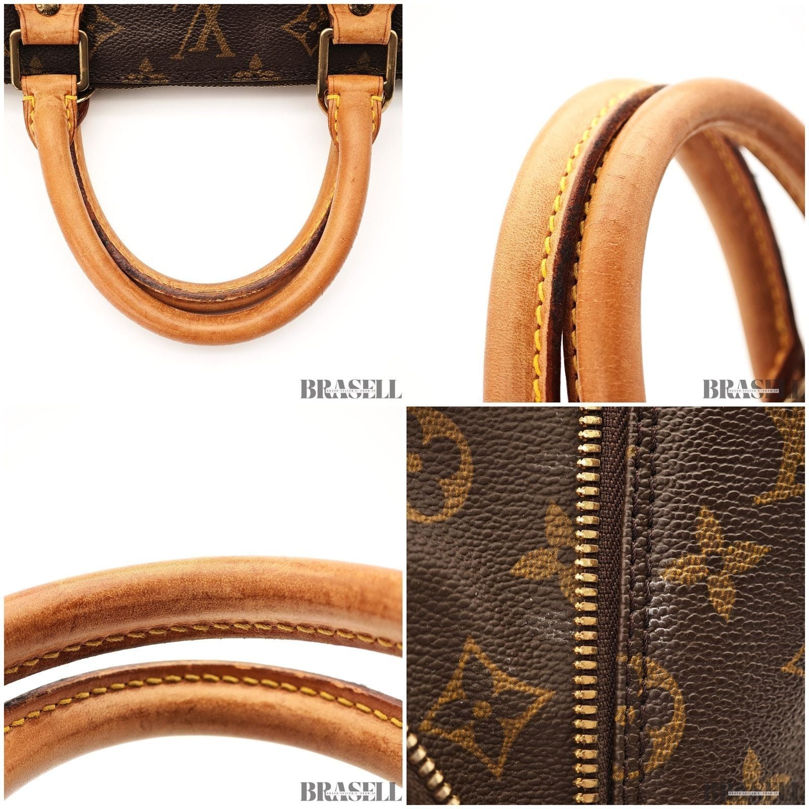 Louis Vuitton Alma PM M51130 Monogram Canvas Handbag Brown Unisex w/Padlock Key