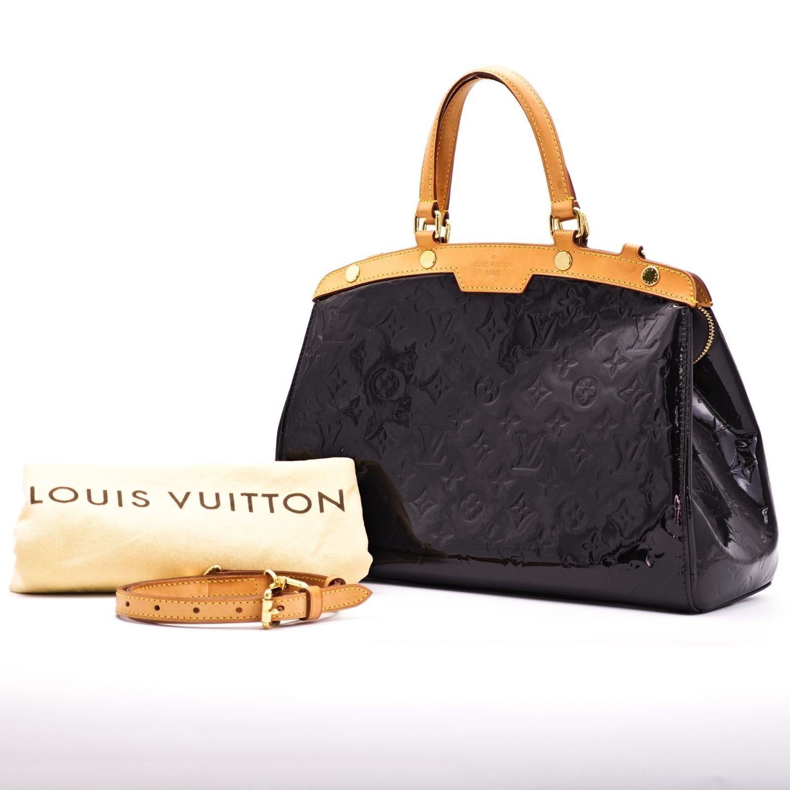 LOUIS VUITTON Blair MM M91690 Monogram Vernis Purple 2-Way Shoulder Handbag