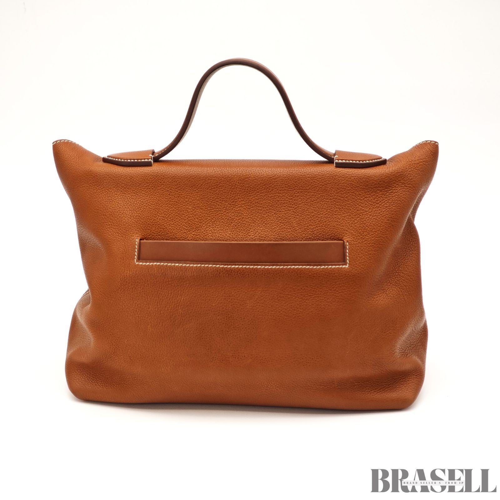 Hermes Sac 24/35 Handbag Top Handle Bag Brown Taurillon Maurice Swift Leather