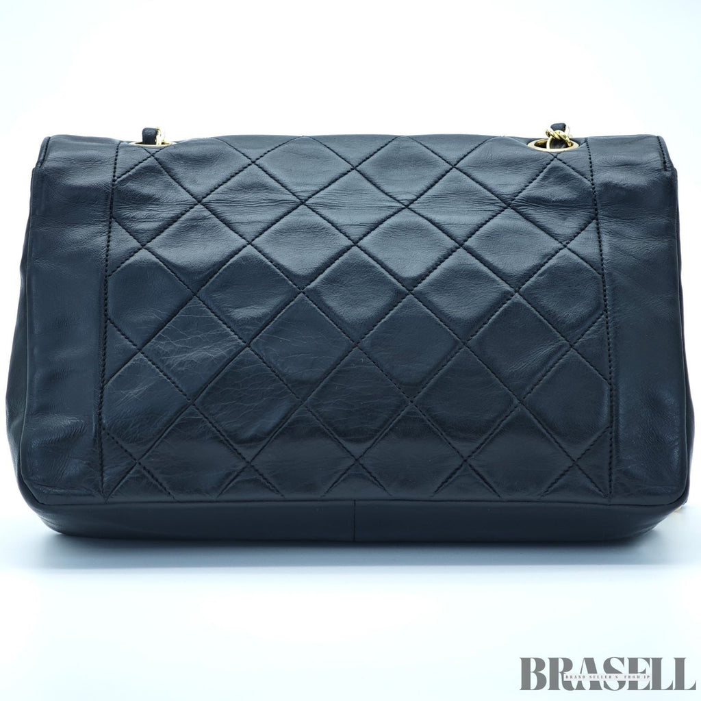 Chanel Lambskin Matelassé 25 S-Flap Shoulder Bag Small Black Ladies w/Dust Bag