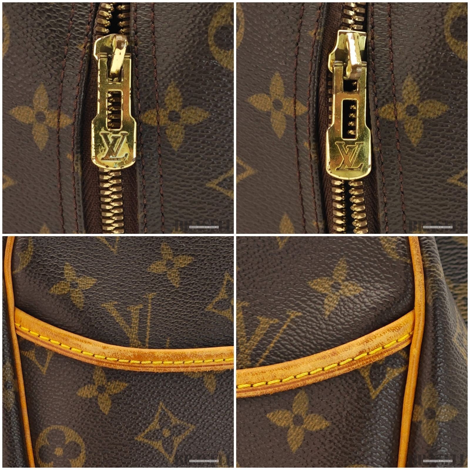 LOUIS VUITTON Monogram M47270 Monogram Deauville Tote Bag Handbag Brown