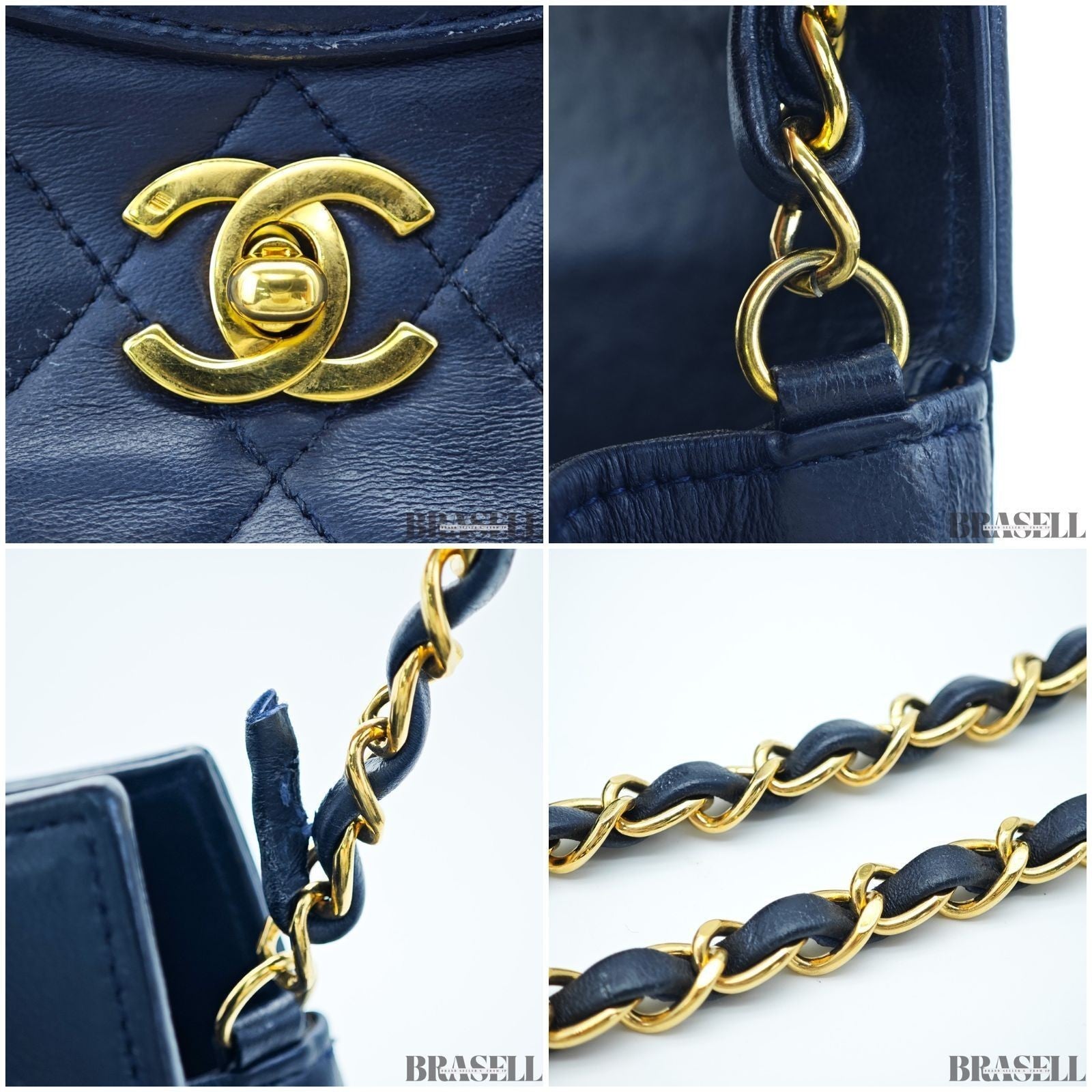 Borsa a mano Chanel Matelassé Coco Mark a 2 vie in pelle di agnello borsa a...