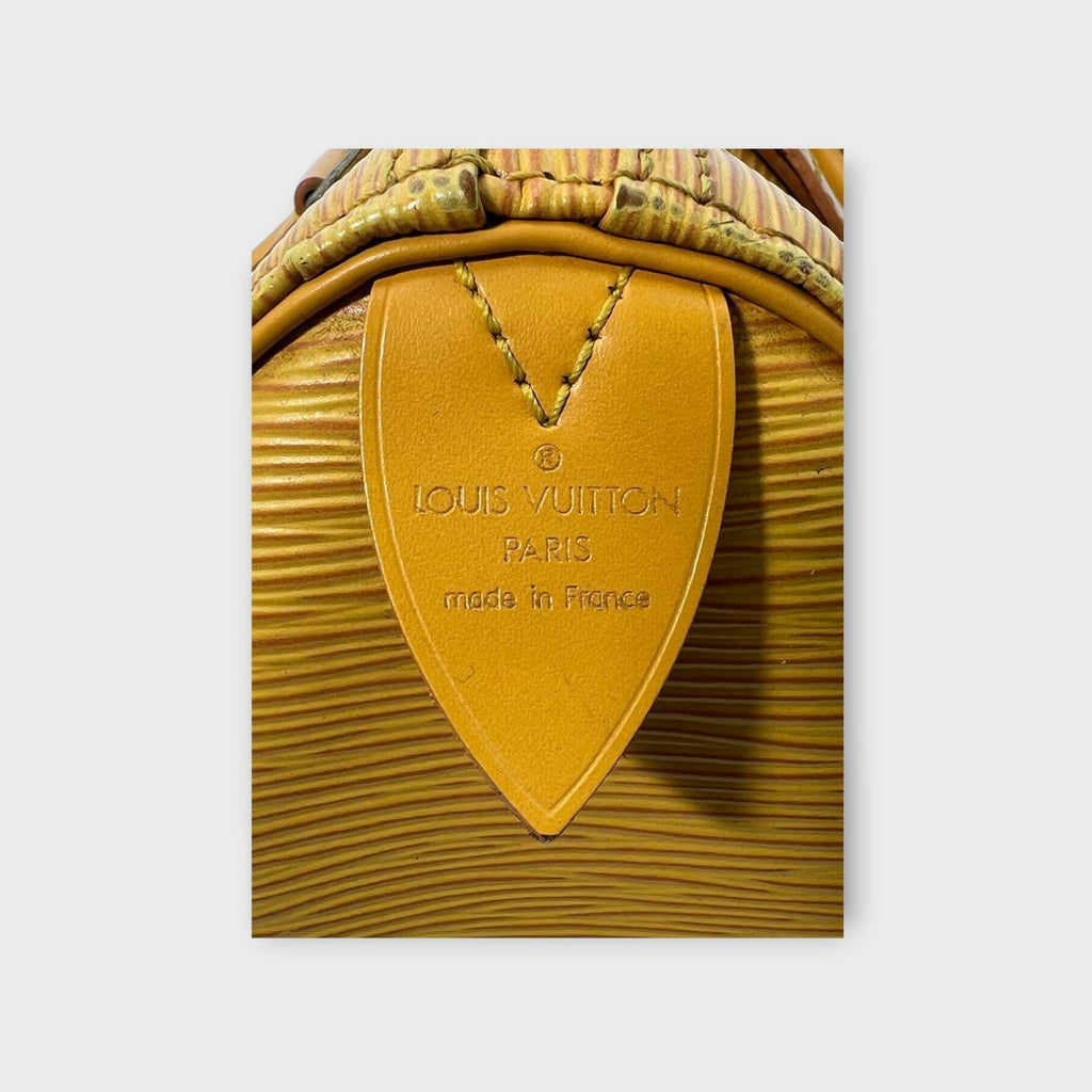 Louis Vuitton Speedy 25 M43019 Epi Leather Handbag Tote Bag Yellow 【B】