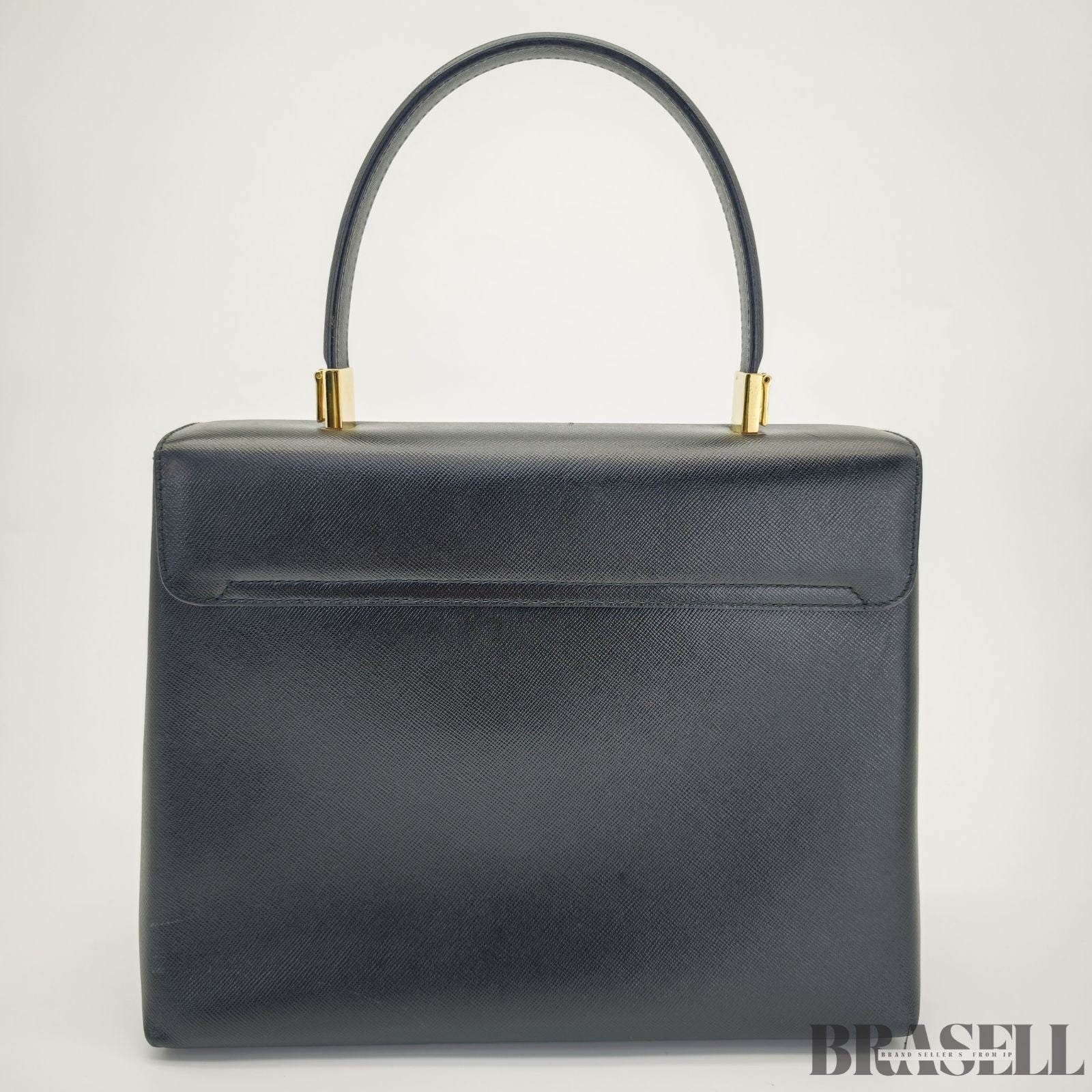 Ferragamo Gancini 2-Way Shoulder Bag Tote Bag Black with Shoulder Strap