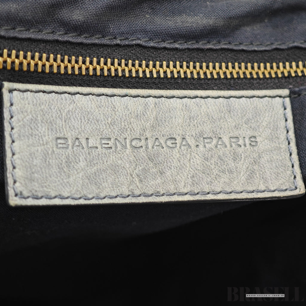 BALENCIAGA The Day Shoulder Bag Leather Hobo Bag Black