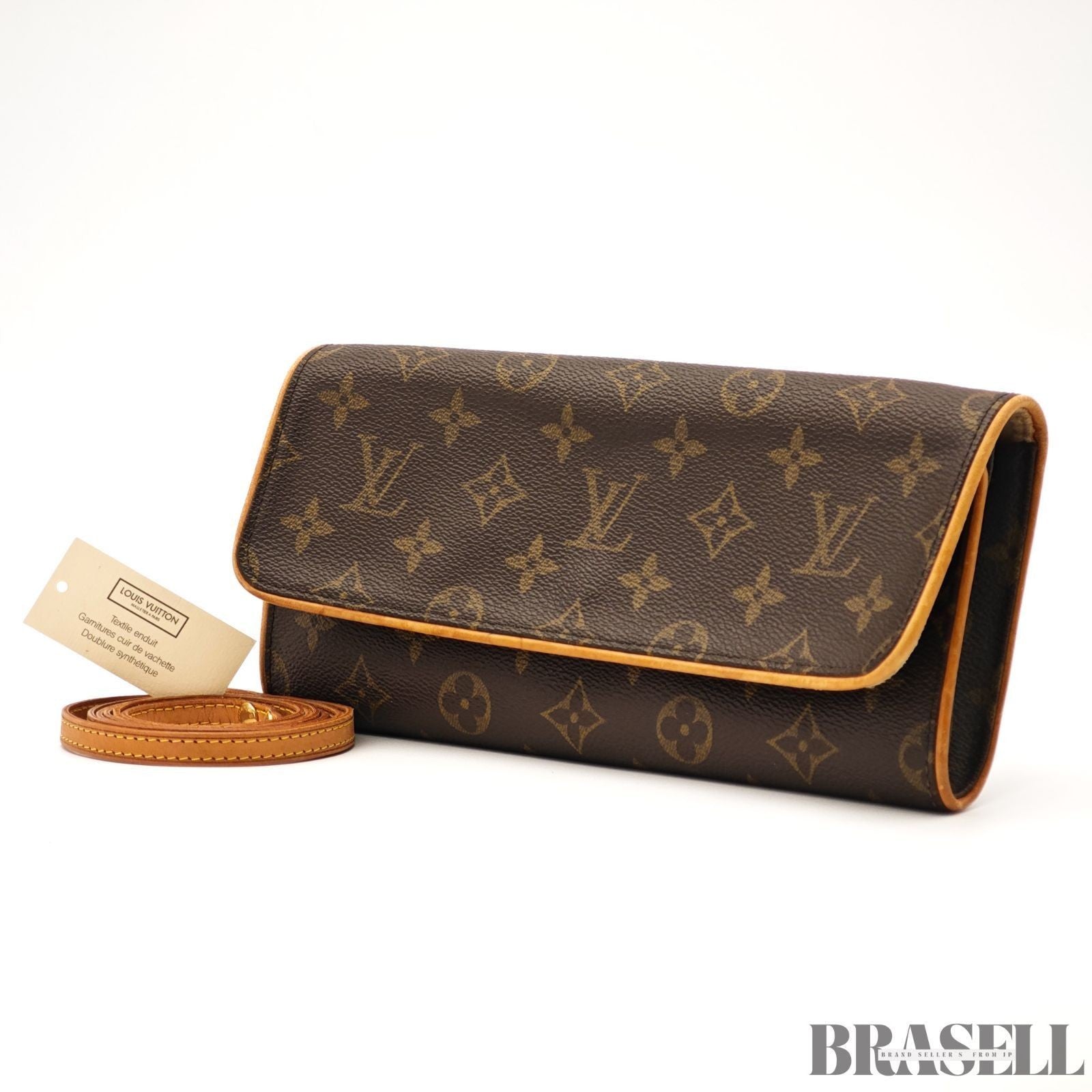 Louis Vuitton Pochette Twin GM M51852 Shoulder Bag Monogram Leather Brown Women