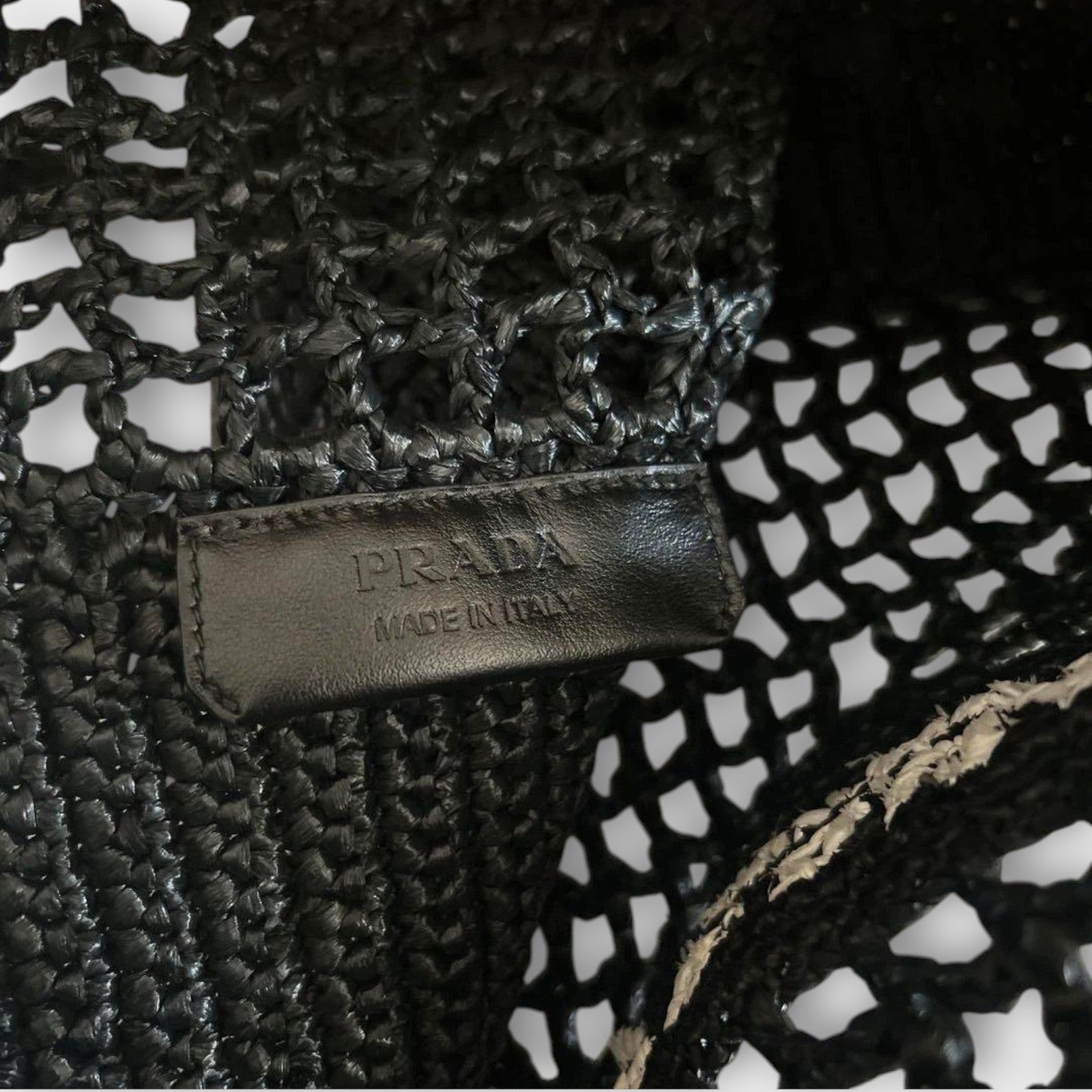 PRADA Logo Crochet Black Tote Bag