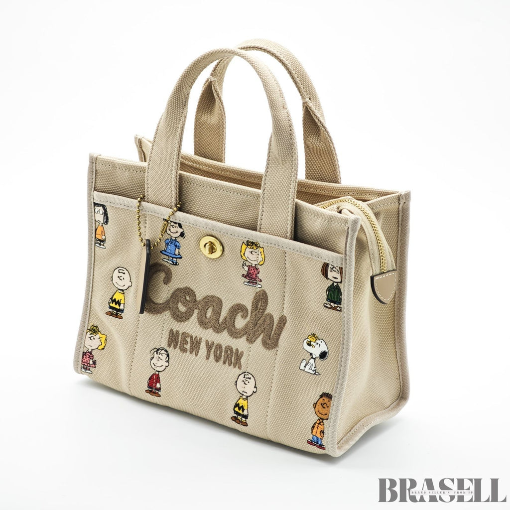 COACH x PEANUTS Snoopy Cargo 2-Way Tote Bag C2657 CBH43 Shoulder Bag Cute Beige
