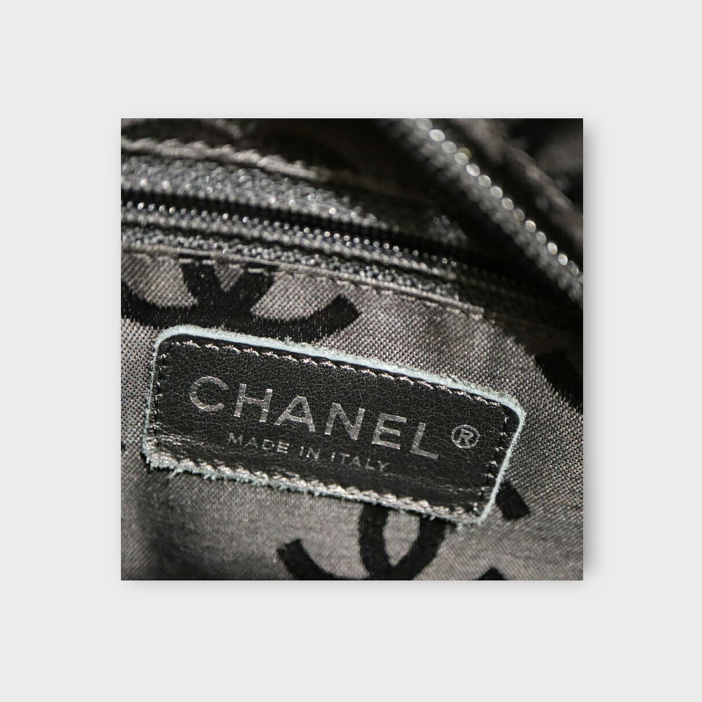 CHANEL A25167 Cambon Line Tote Bag Handbag Black Beige Leather Woman 【B】