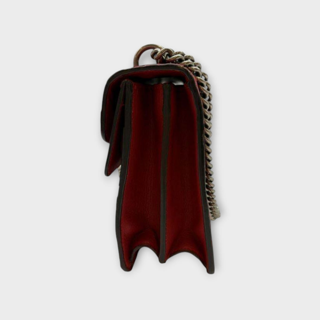 GUCCI Red GG Supreme Dionysus Arabesque Chain Shoulder Bag