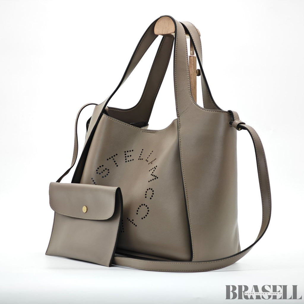 Stella McCartney 2-Way Tote Bag 513860 Greige with Case Large Capacity