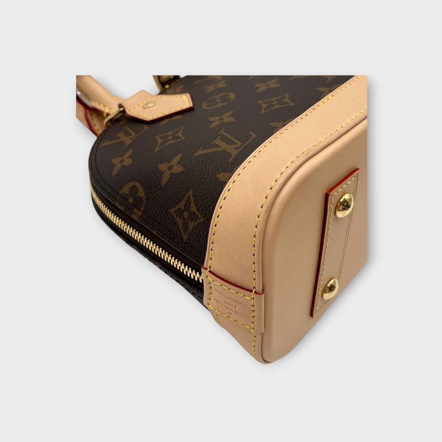 Louis Vuitton Alma BB M53152 Monogram 2Way Handbag Brown Beige Leather 【S】