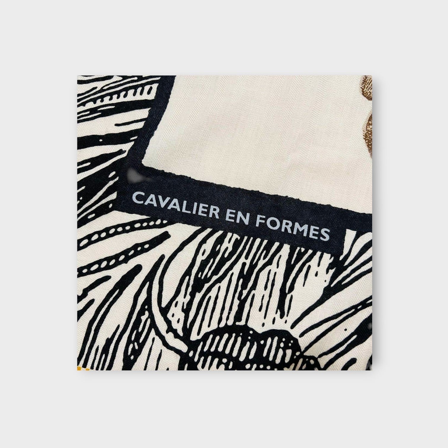 Hermès Carré Géant "Cavalier en Forme" Scarf 140 Cashmere Silk 【A】