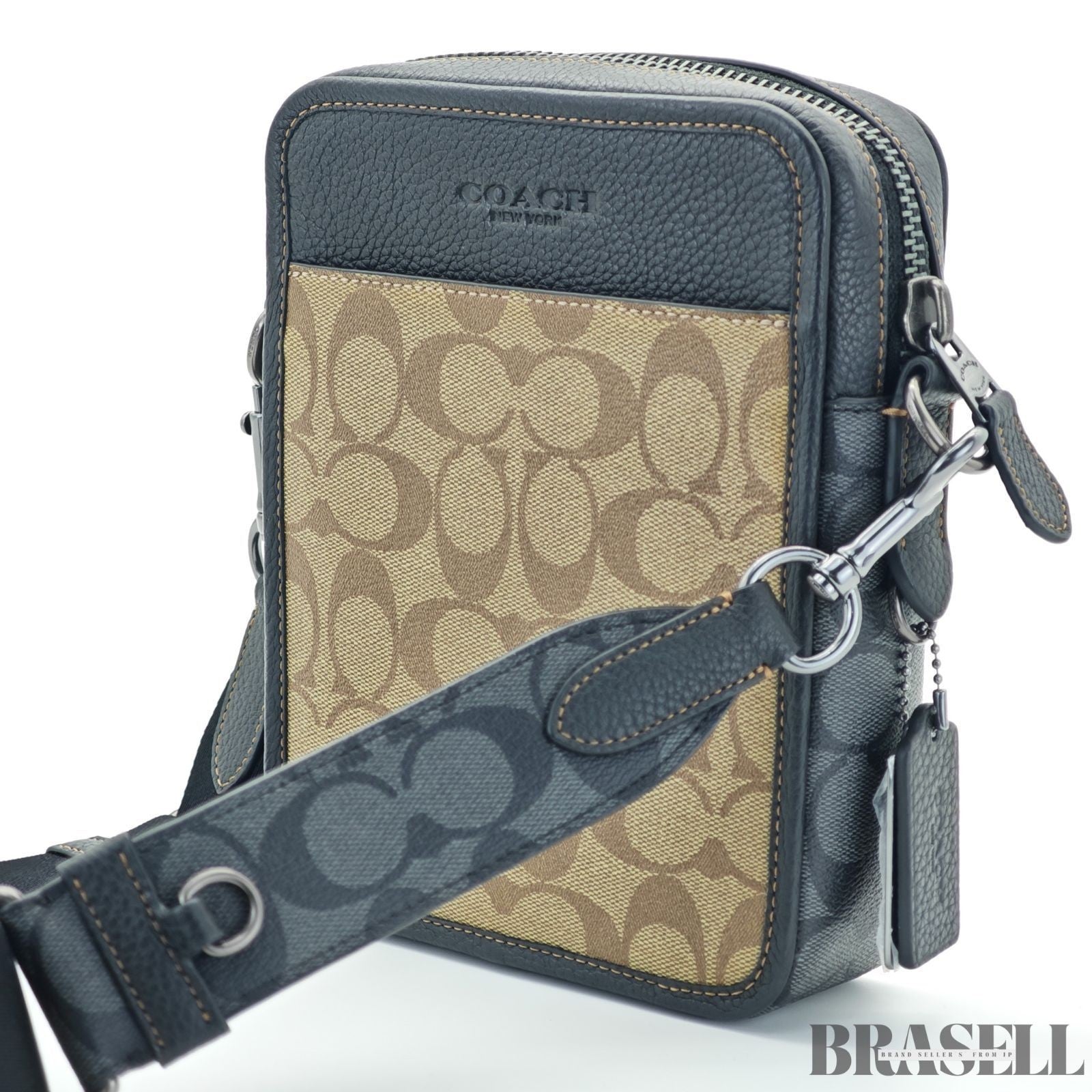 COACH Signature Sullivan Crossbody Bag CC090 Compact Khaki