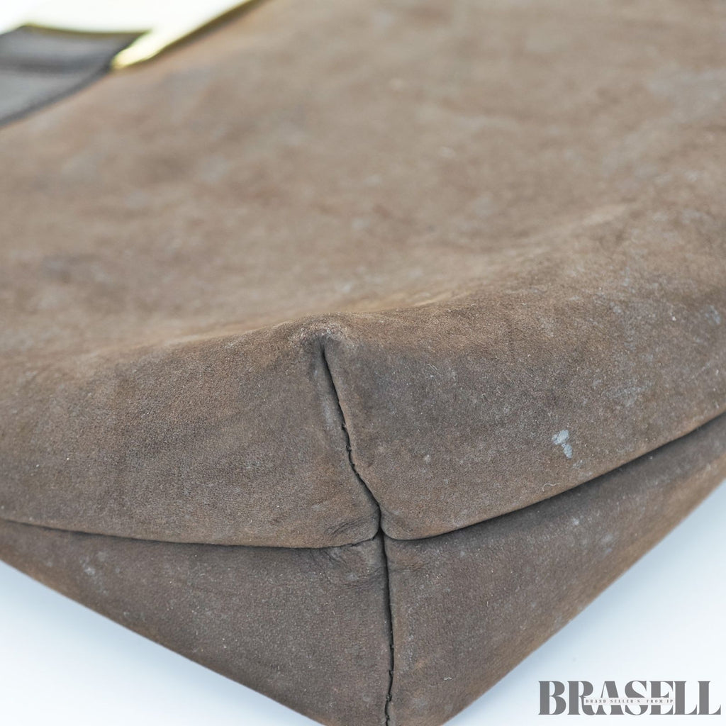 Salvatore Ferragamo Vara Bag Brown Suede Shoulder Bag