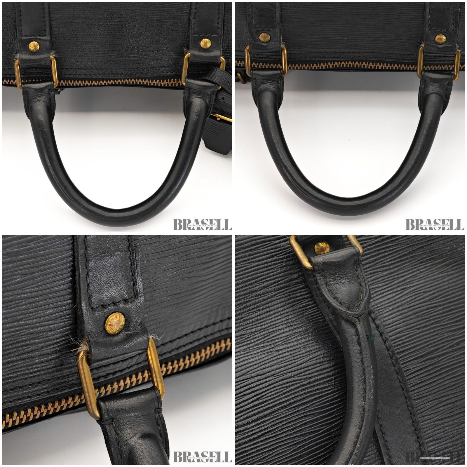 Louis Vuitton Epi Keepall 55 Boston Bag M59152 Black Large Travel Unisex