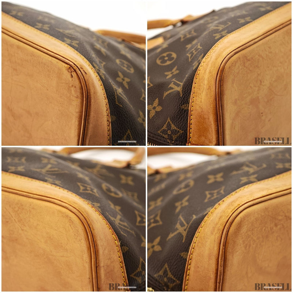 Louis Vuitton Alma PM M51130 Monogram Canvas Handbag Brown Unisex w/Padlock Key
