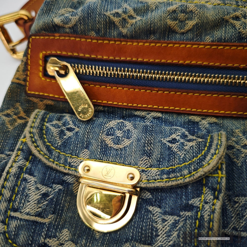 LOUIS VUITTON Buggy PM Shoulder Bag Monogram Denim Leather Blue M95049 France