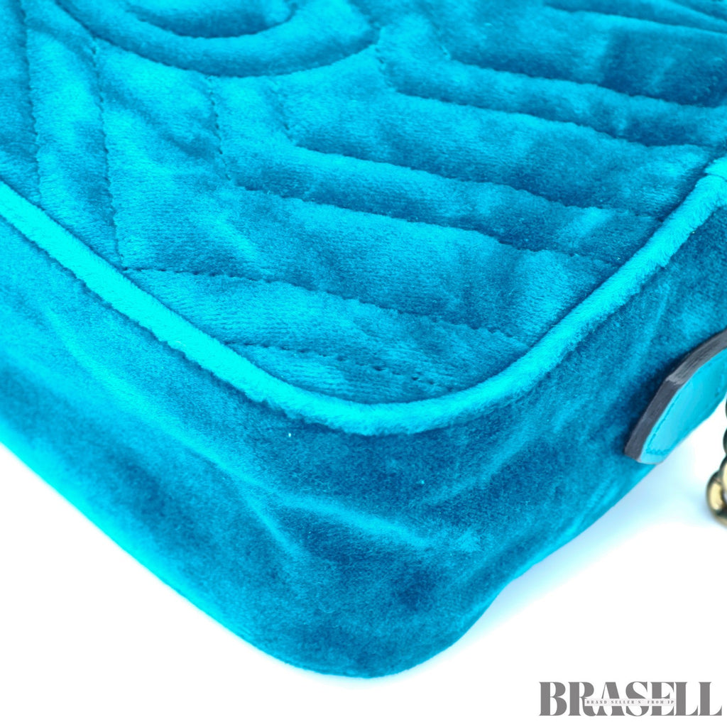 GUCCI Quilted Small Bag 447632 Velvet Green