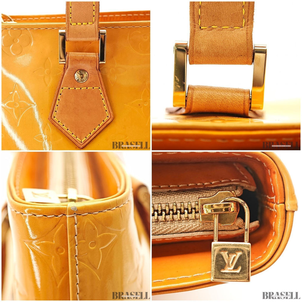 Louis Vuitton Vernis Houston M91340 Tote Bag Patent Leather Large Capacity Gold