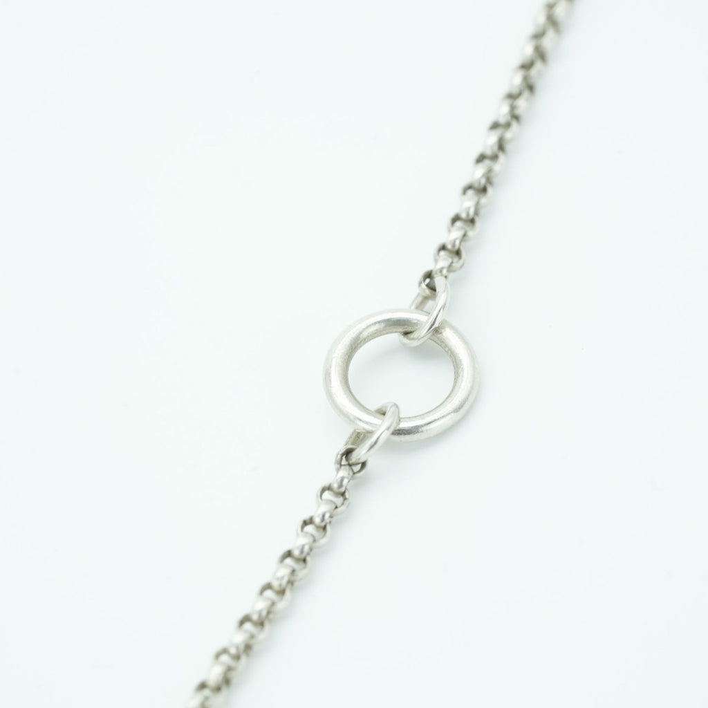 HERMES Ex Libris MM Necklace Coin Silver for Women' Men's